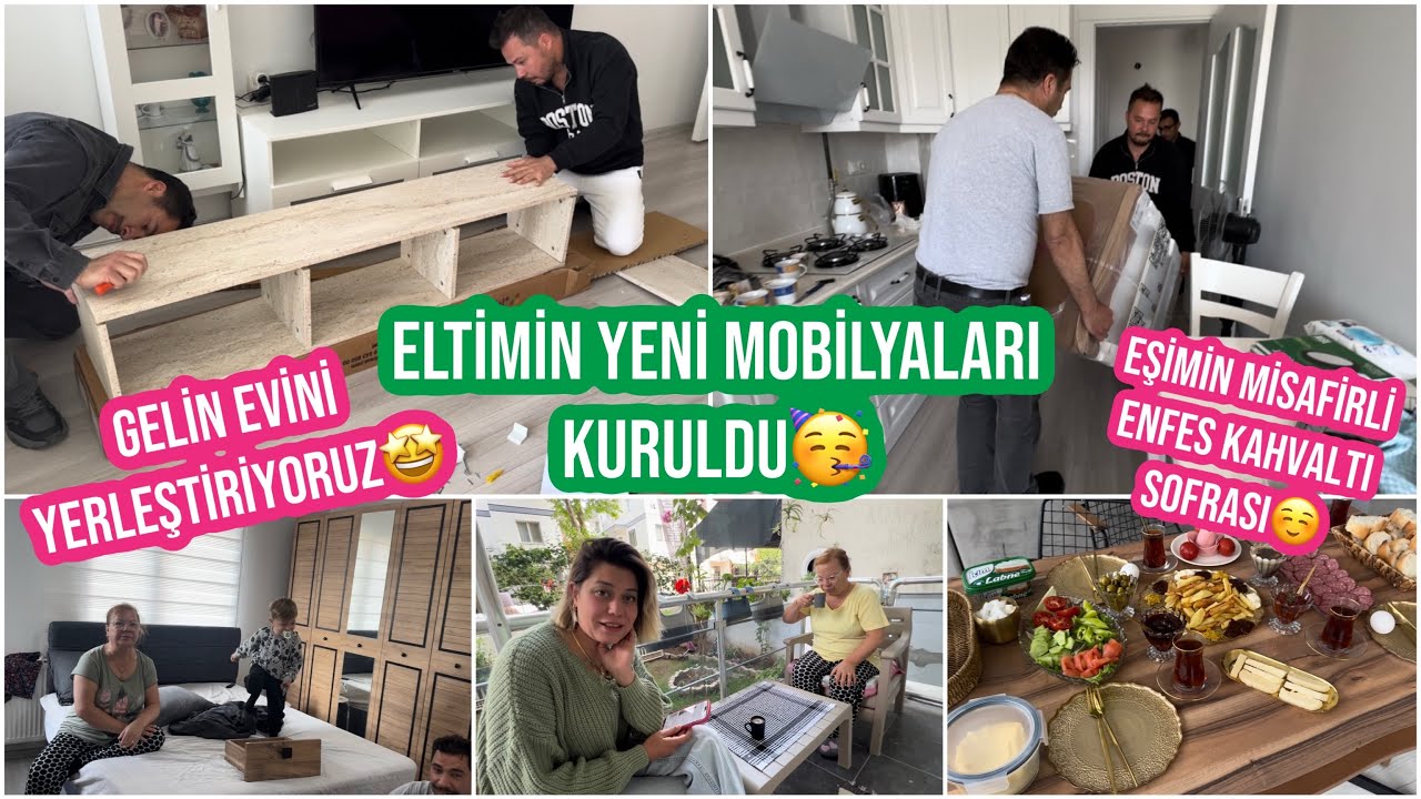 ELTİMİN YENİ MOBİLYALARI KURULDU😍GELİN EVİNİ YERLEŞTİRİYORUZ🥳EŞİMİN ENFES MİSAFİRLİ KAHVALTI SOFRASI