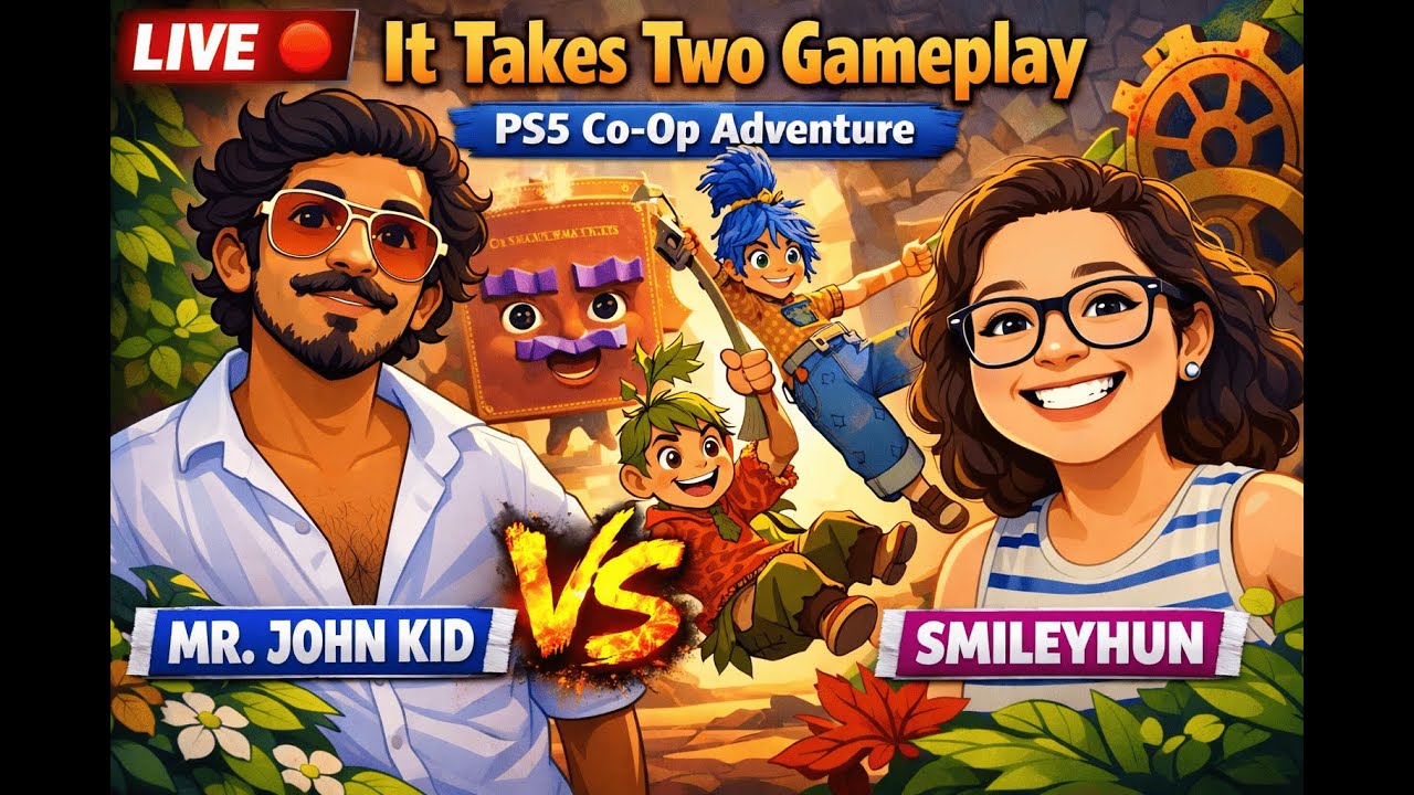 LIVE 🔴 It Takes Two Gameplay | PS5 Co-Op Adventure | Mr. John Kid vs Smileyhun
