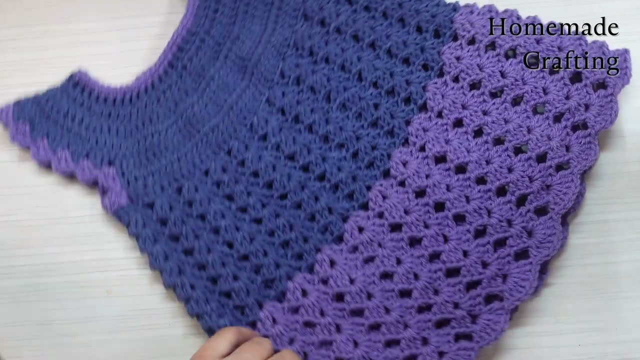 Crochet 1 year old Baby Woolen Frock | Crochet frocks for girls