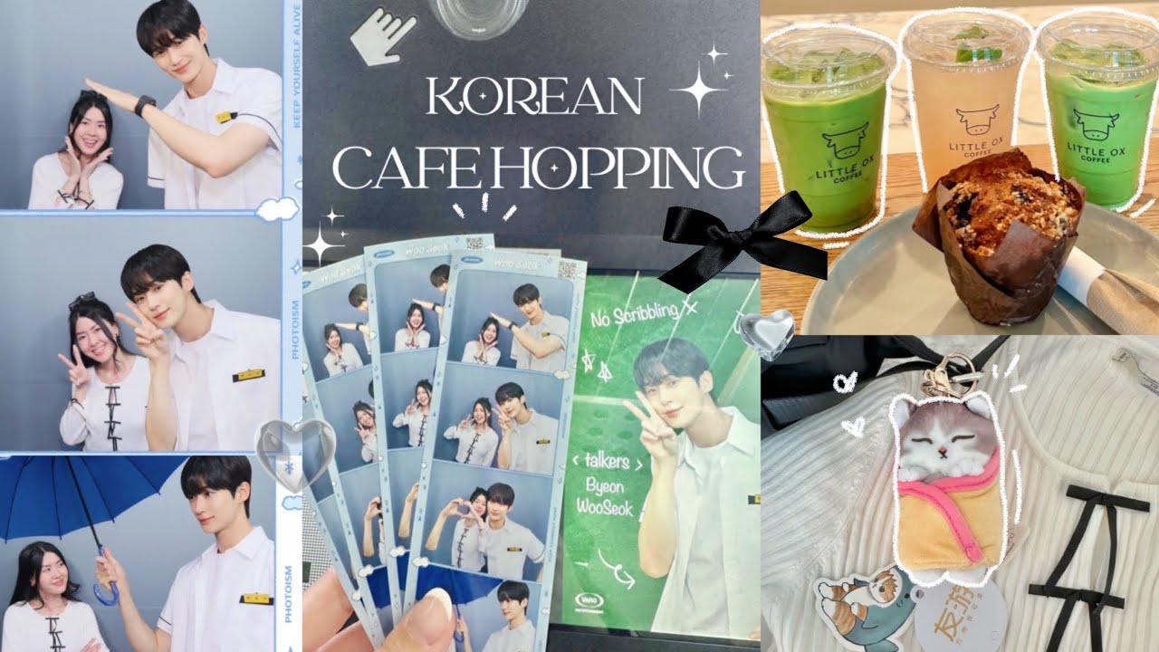 Korean Cafe Hopping Vlog 🍰 ☔️ My Lovely Runner, Claw Machines, Sanrio Blind boxes, Slice of Life⋆౨ৎ˚