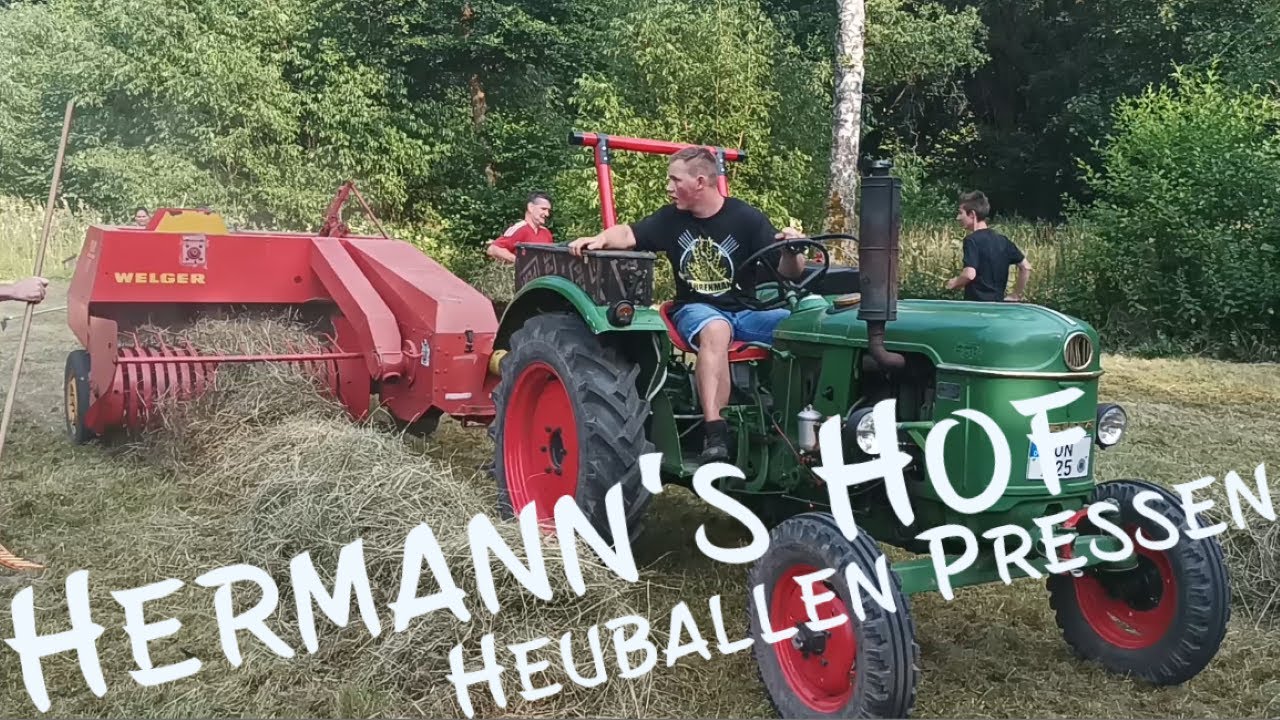 Hermanns Hof | #7 - Heuballen pressen mit einem Deutz D25 und einer Welger AP41!