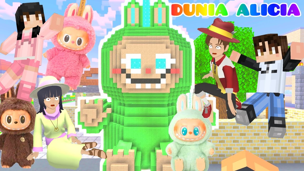 Yuta Mio Bangun Patung Labubu Raksasa Have A Seat😱🐰 | Buat Patung Hijau | Minecraft | Dunia Alicia
