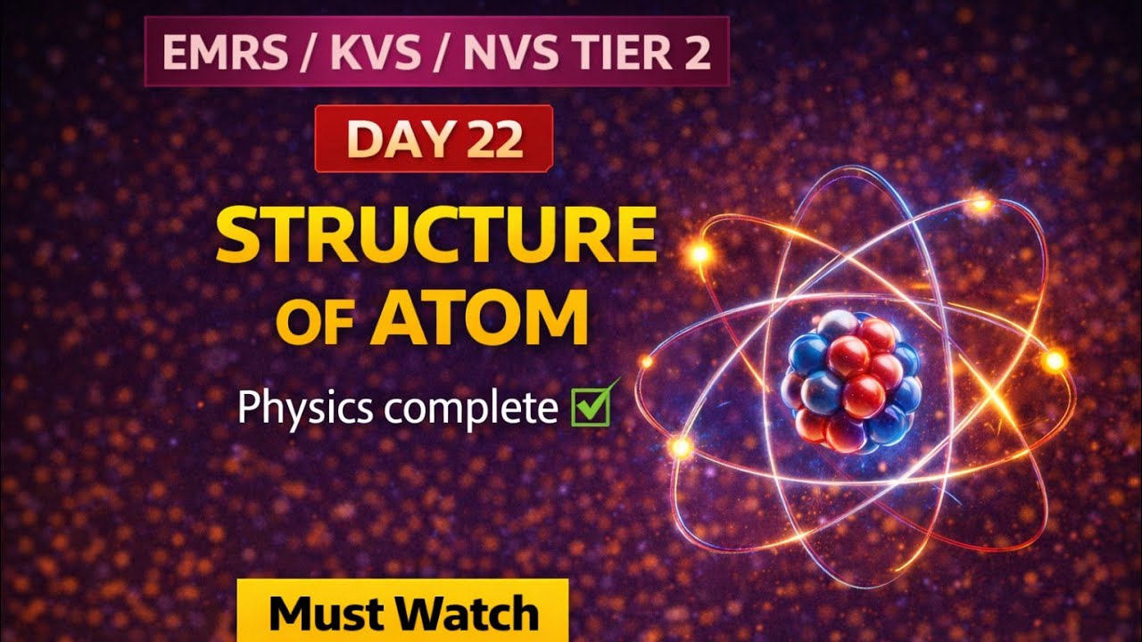 Structure of Atom One Shot | EMRS KVS TGT Science | Day 21 | No Fear Series