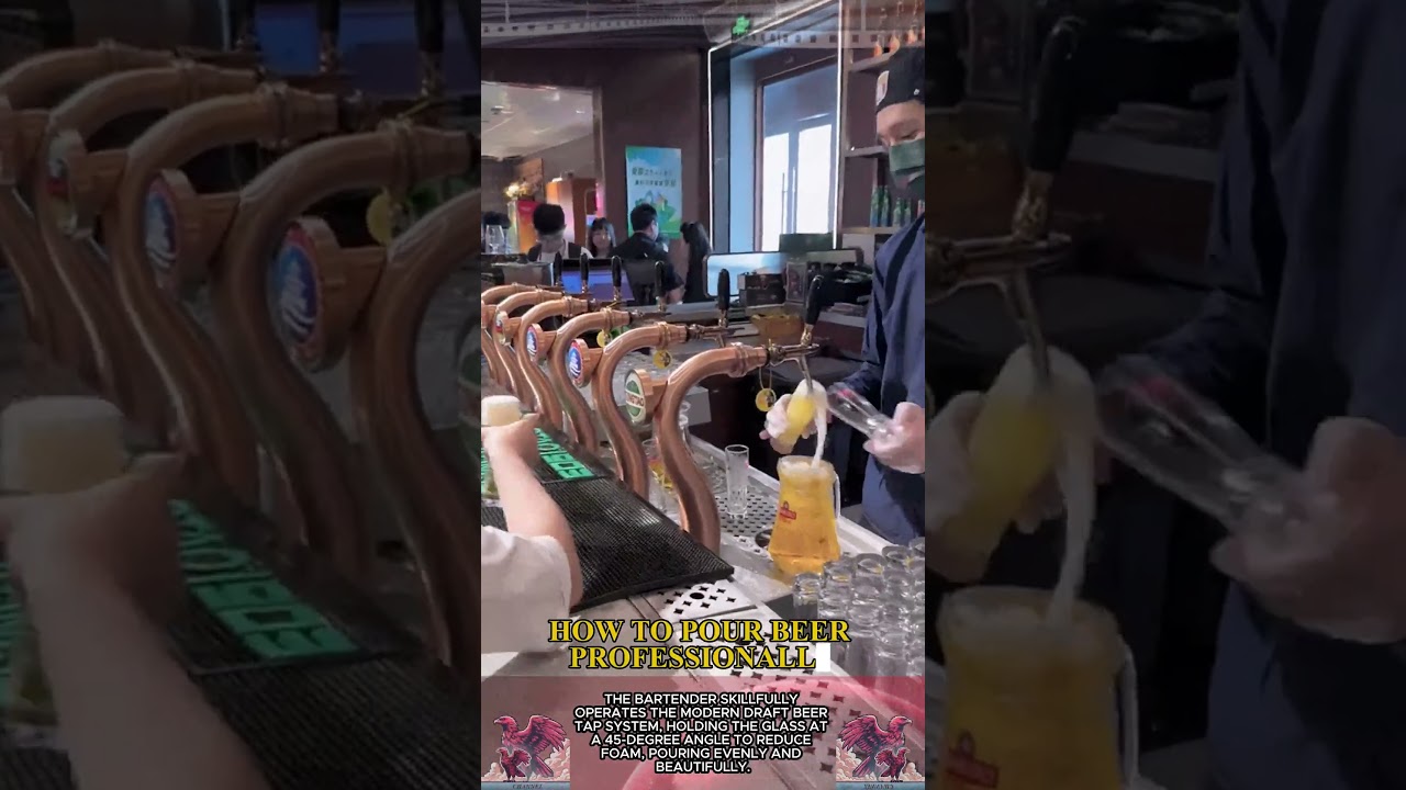 Pouring beer in a bar || serving skills