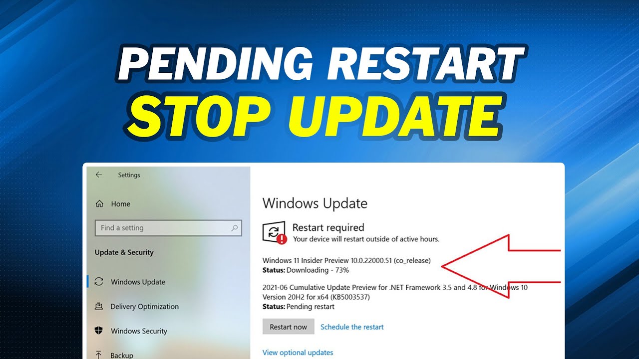How to Stop Windows 11 Update Pending Restart