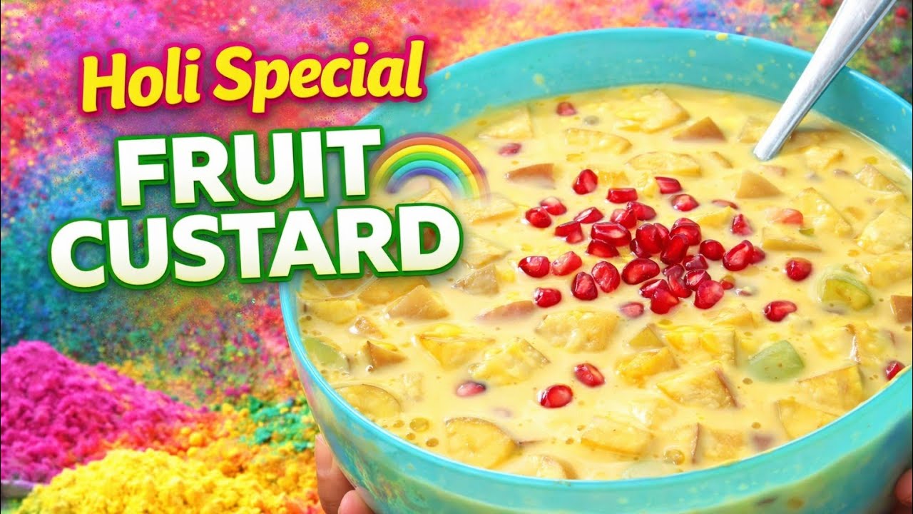 Holi Special Fruit Custard 🌸 | Rangon jaisa colorful dessert