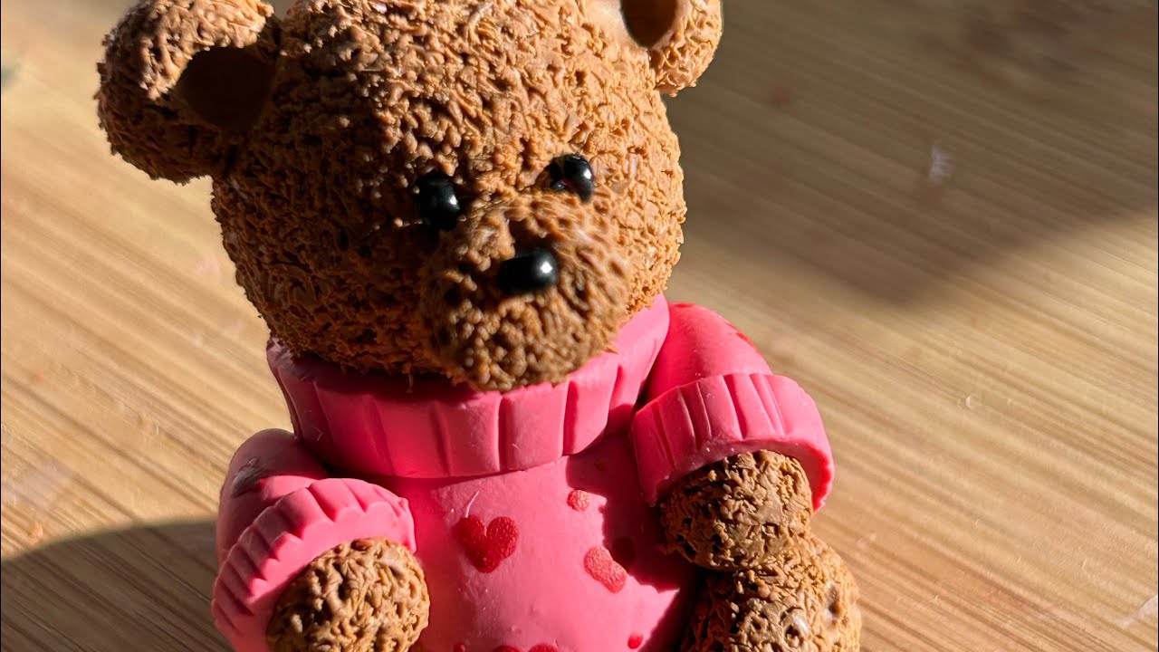 Valentines Teddy Bear ( polymer clay diy miniature bear)