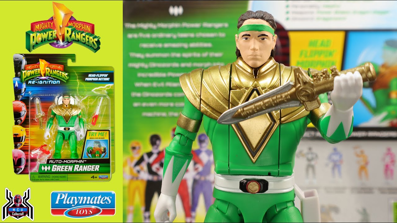 Playmates Toys Mighty Morphin Power Rangers Re-Ignition AUTO-MORPHIN GREEN RANGER Figure Review