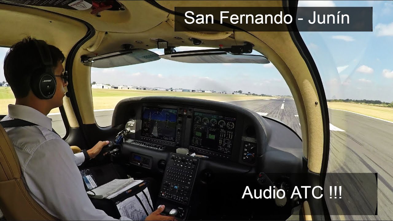 Despegue de San Fernando en un CIRRUS SR22 - con audio ATC !!