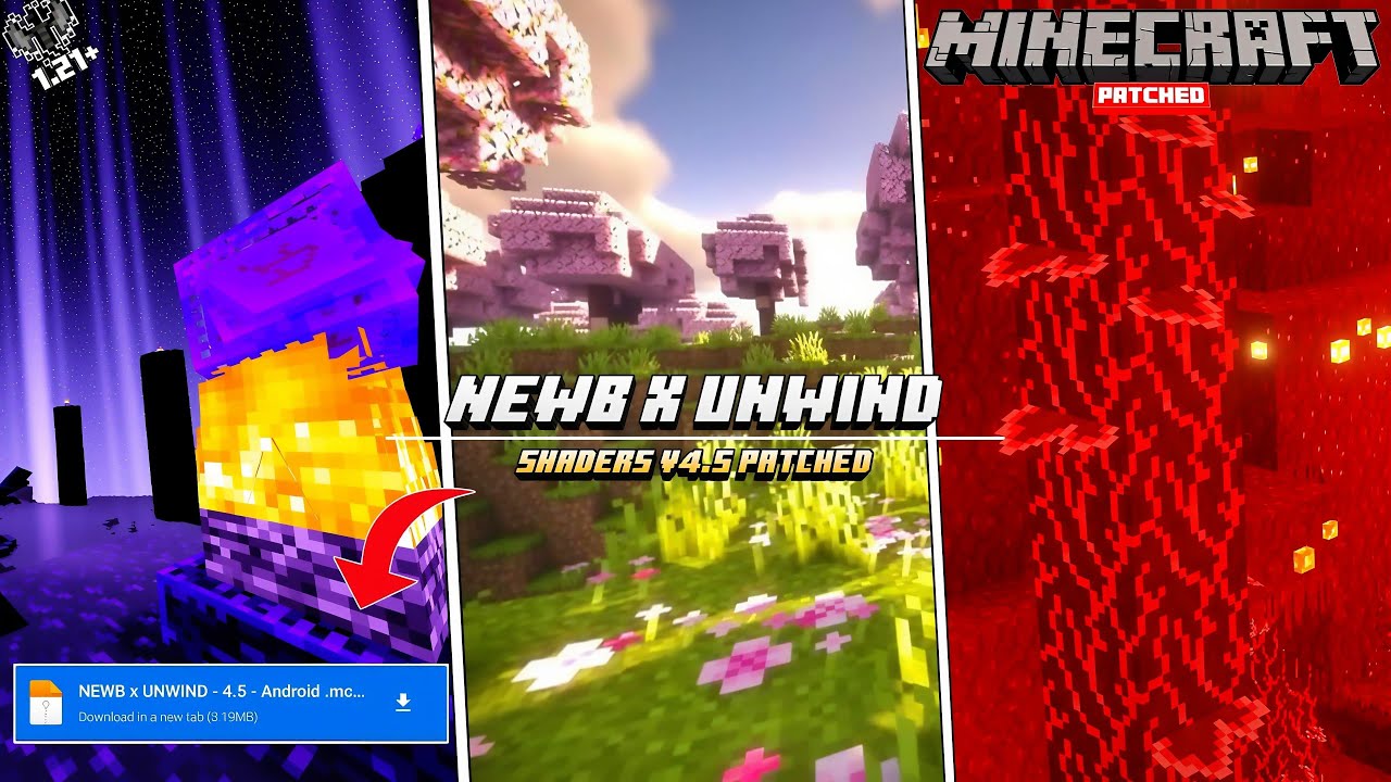 BEST SHADERS FOR MINECRAFT PE 1.21.111 | NEWB X UNWIND | NO LAG RENDER DRAGON SUPPORTED | MCPE 1.21+