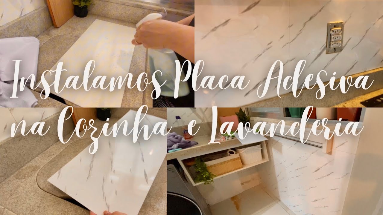 Transformando meu Apê/ Parte 4/ Instalamos Placas Adesivas na Cozinha