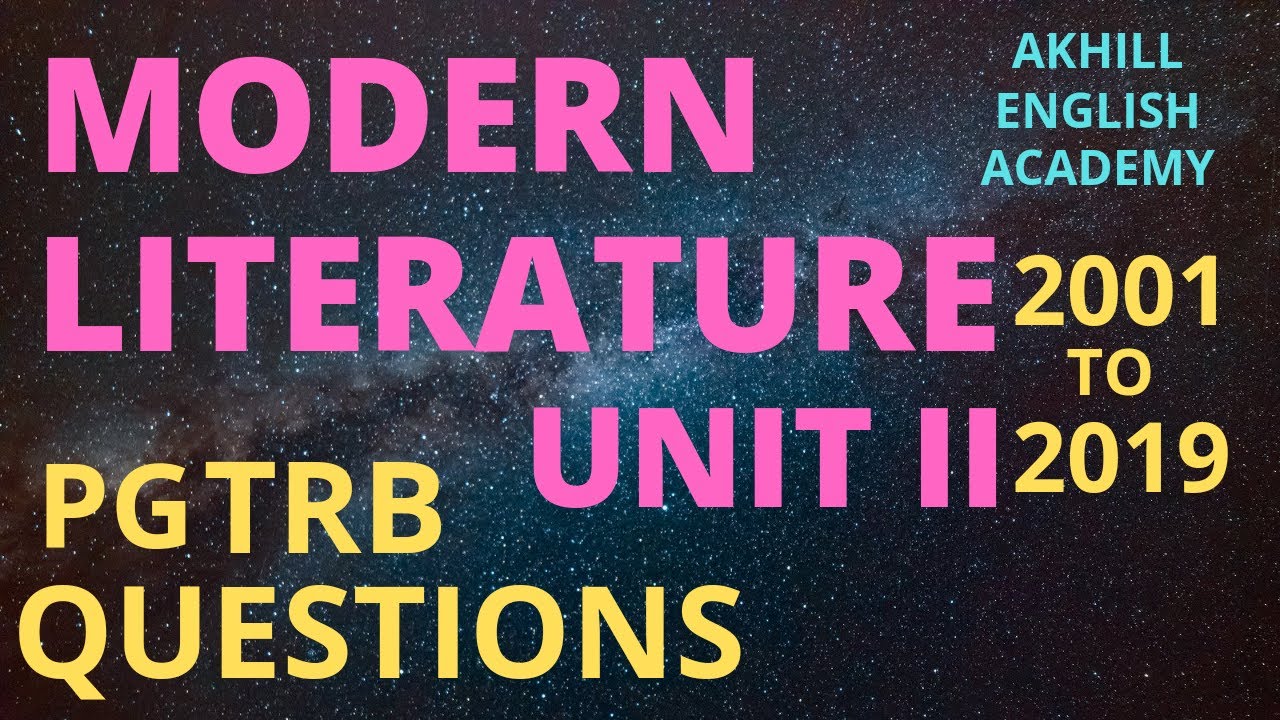 2001 to 2019 trb questions Modern literature Unit II