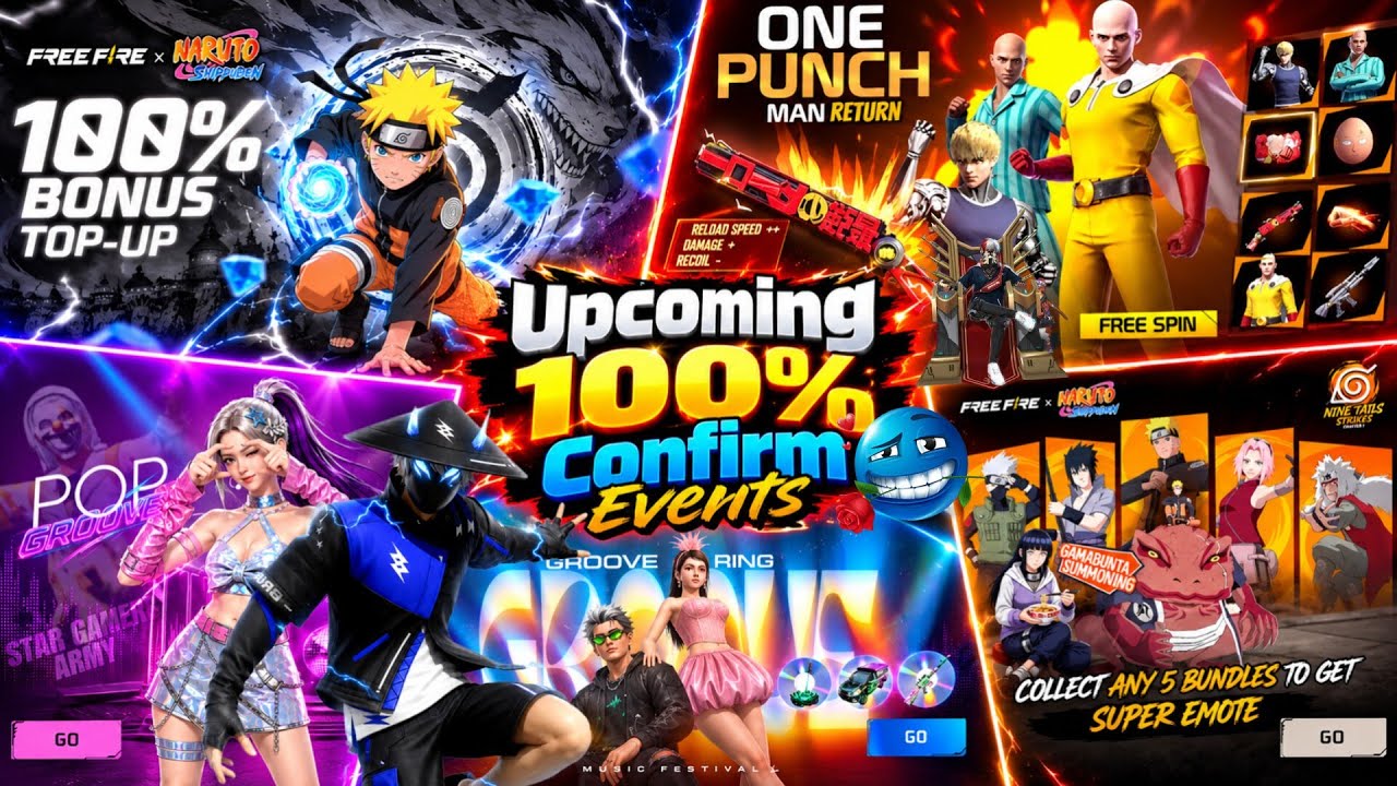 100% Bonus Top Up Event 🤯 | Next Universal Ring Event | Throne Emote Return | MVP Ring | FF X Naruto