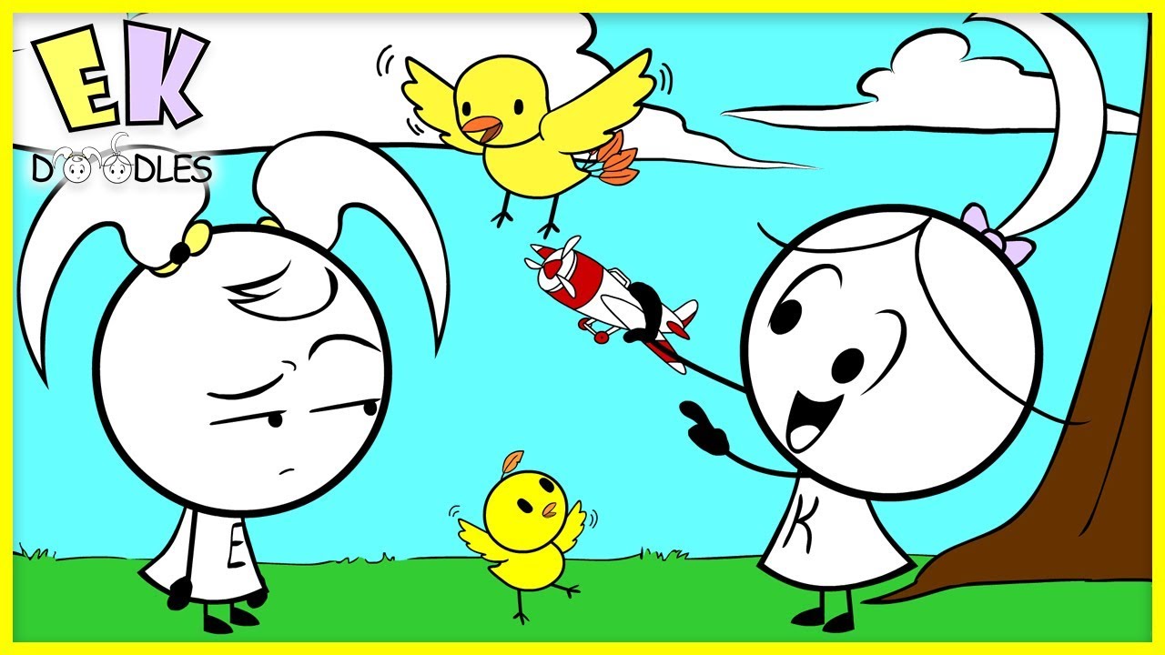 Learn to Fly ! Outside Fun Educational Video - EK Doodles Cute Animation