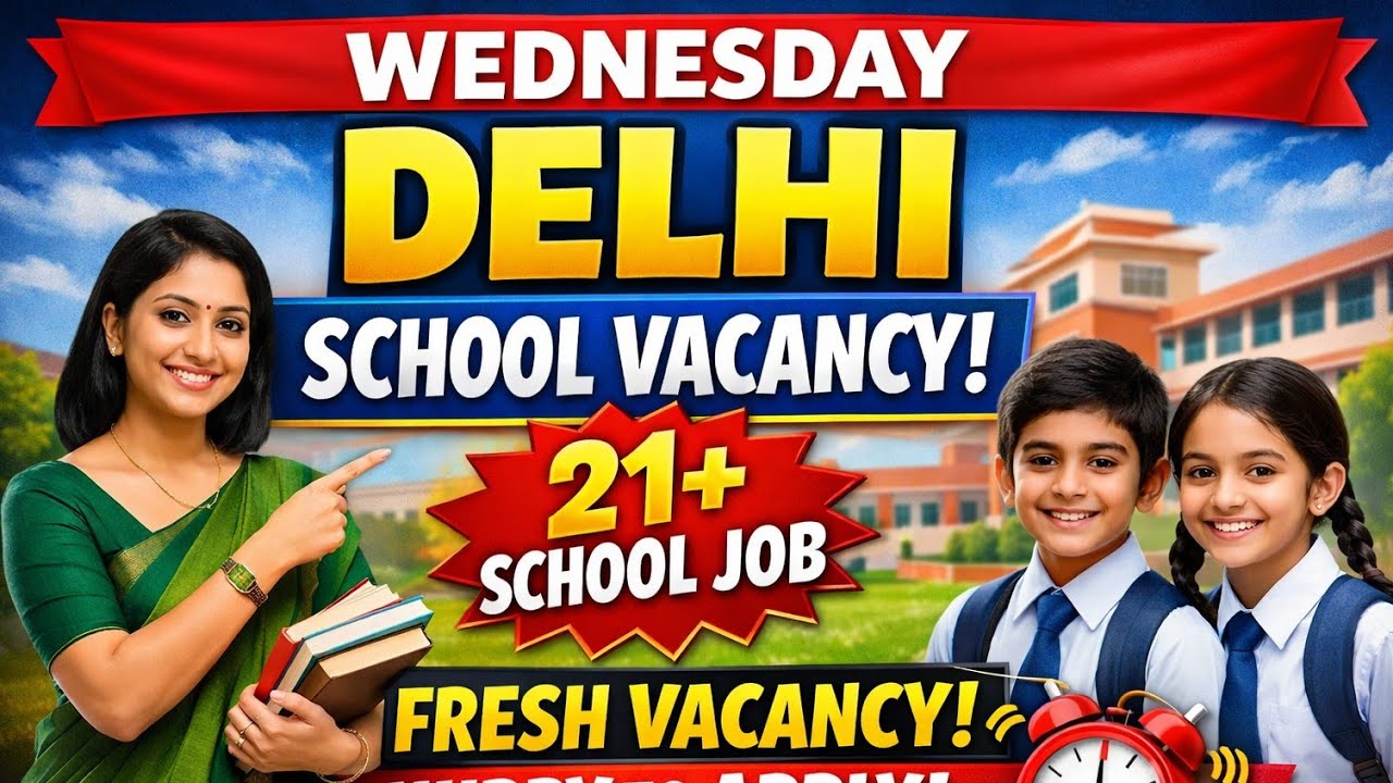 Wednesday School Job Vacancy 🙋 Multiple School Vacancy in Delhi Ncr 📚 School Job  All Post All Area