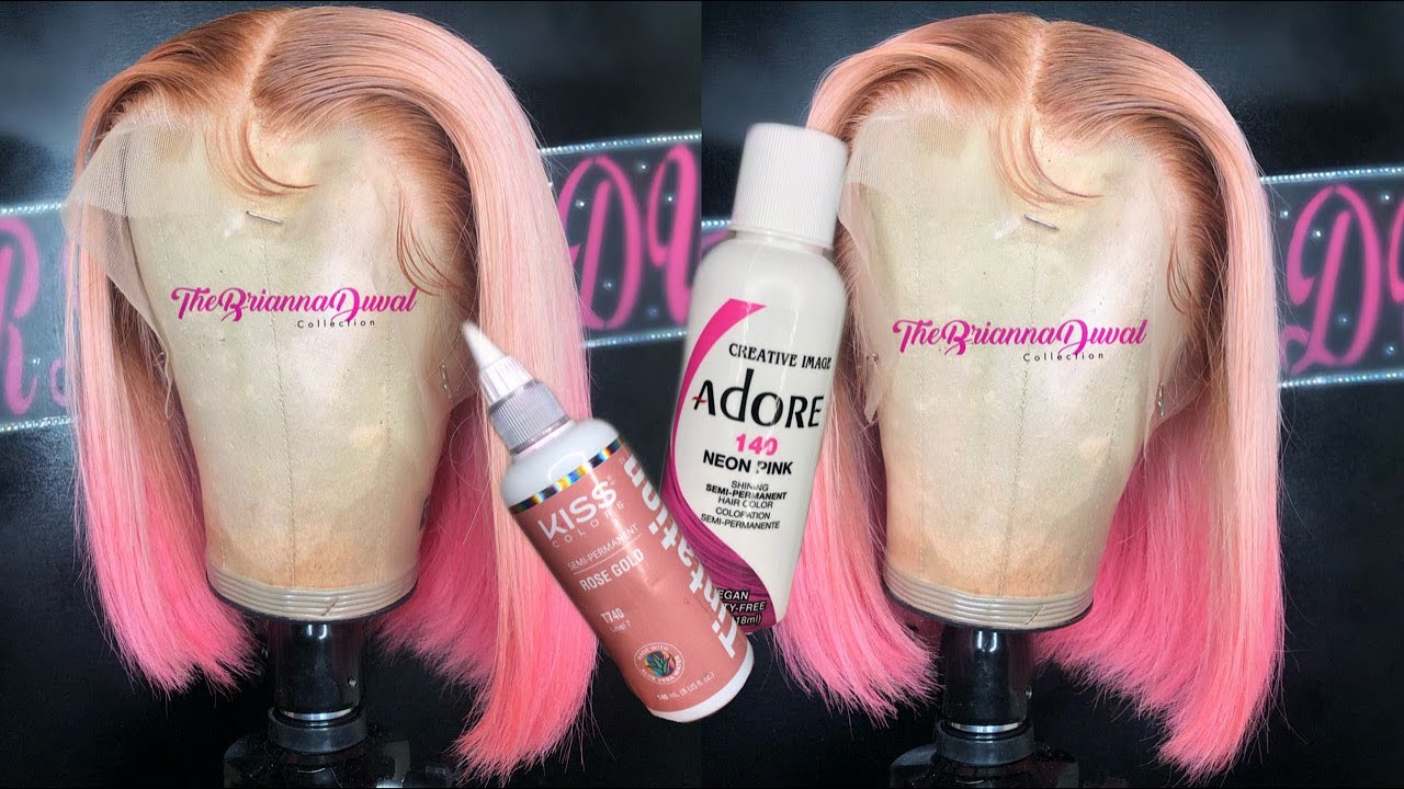 How to: water color wig rose gold| rose gold pink Ombre| water dye method