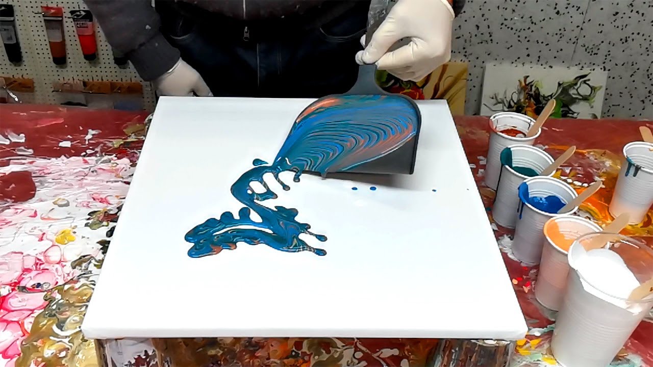 Жидкая покраска лопаткой Acrylic Pouring