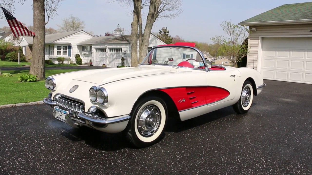 1959 Chevrolet Corvette For Sale~White/Red Cove~283/245~4 Speed~This is an AWESOME Corvette!