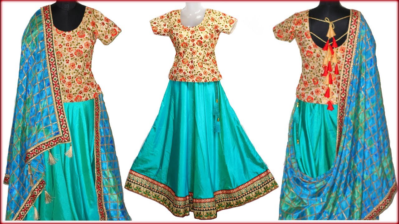 Model Long Blouse Cutting and Stitching for Lehenga | Krishna Creation