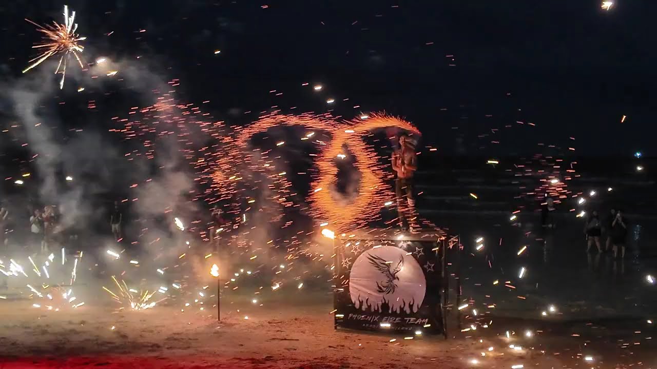 🔥 Mesmerizing Fire Show at Ao Nang Beach | Krabi Thailand Nightlife 🌊✨ #travel #krabi #aonang