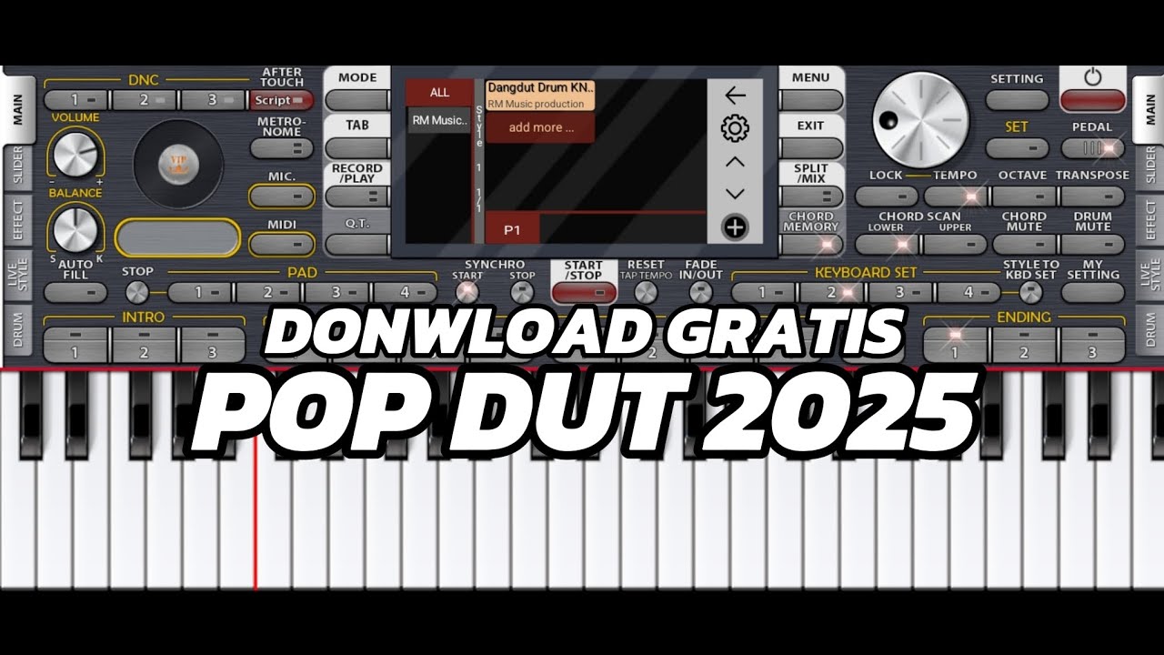 Donwload set popdut drum Kn2600 manual gratis terbaru versi 2025 melodi sudah di isi tambah rall