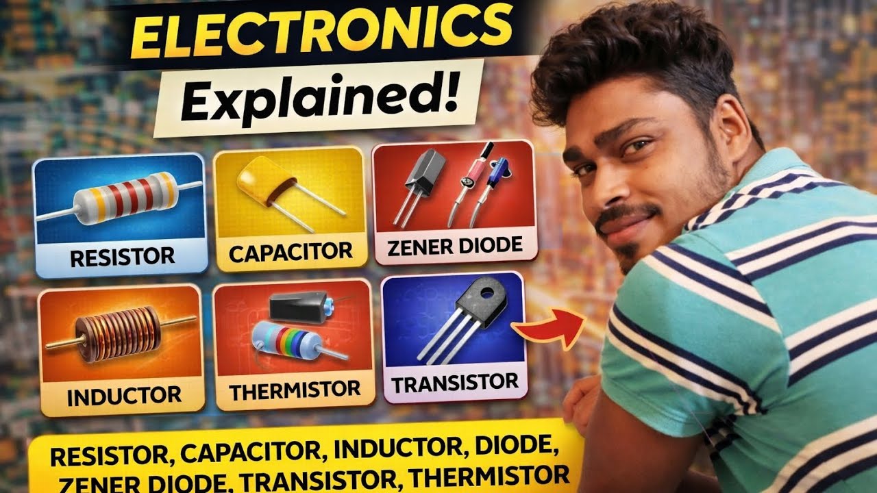 Electronics Components Explained | Resistor, Capacitor,Inductor,Diode,Zener,Transistor & Thermistor 