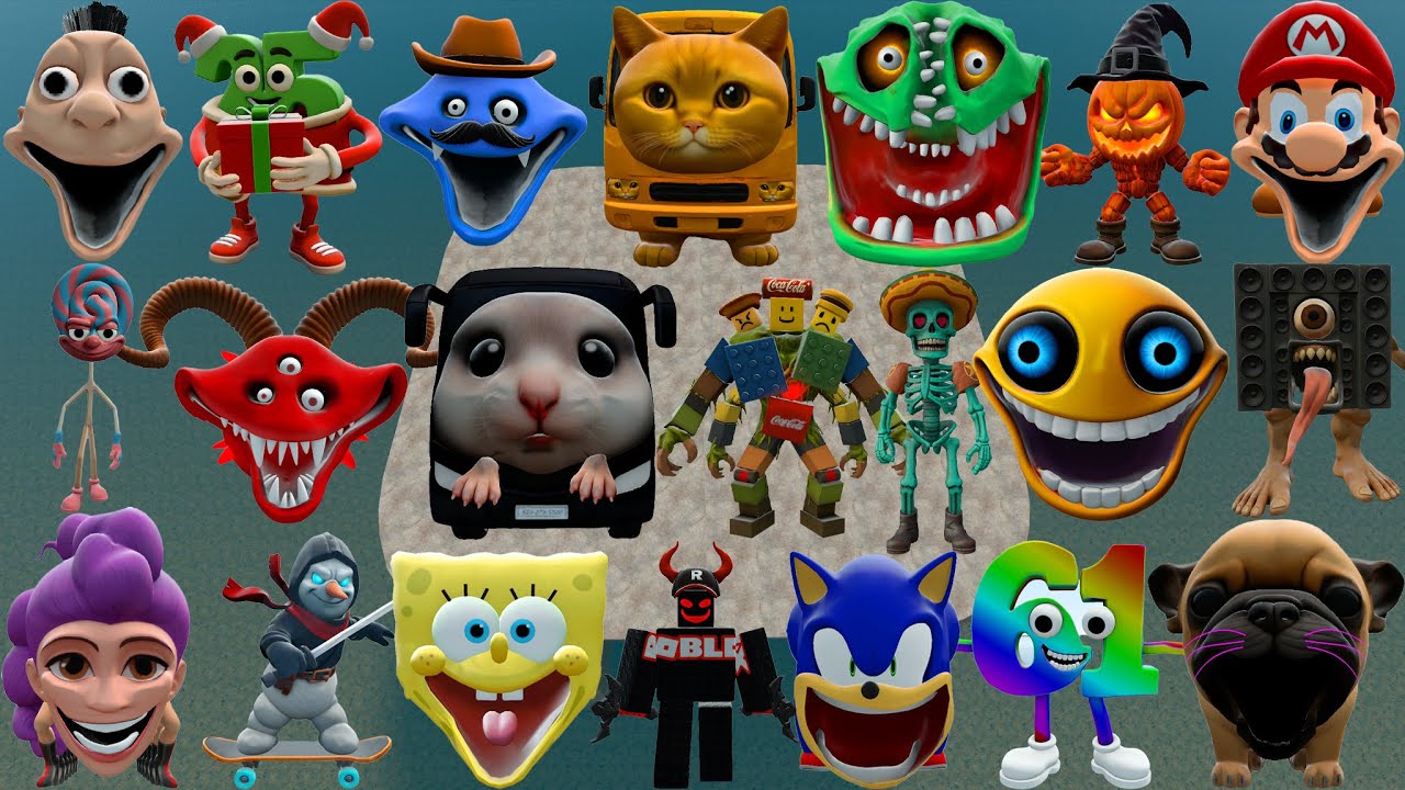 FLATWATER ALL ITALIAN AI BRAINROT MEMES FAMILY AND HUNGRY WORM FAMILY SPARTAN KICKING in Garry's Mod