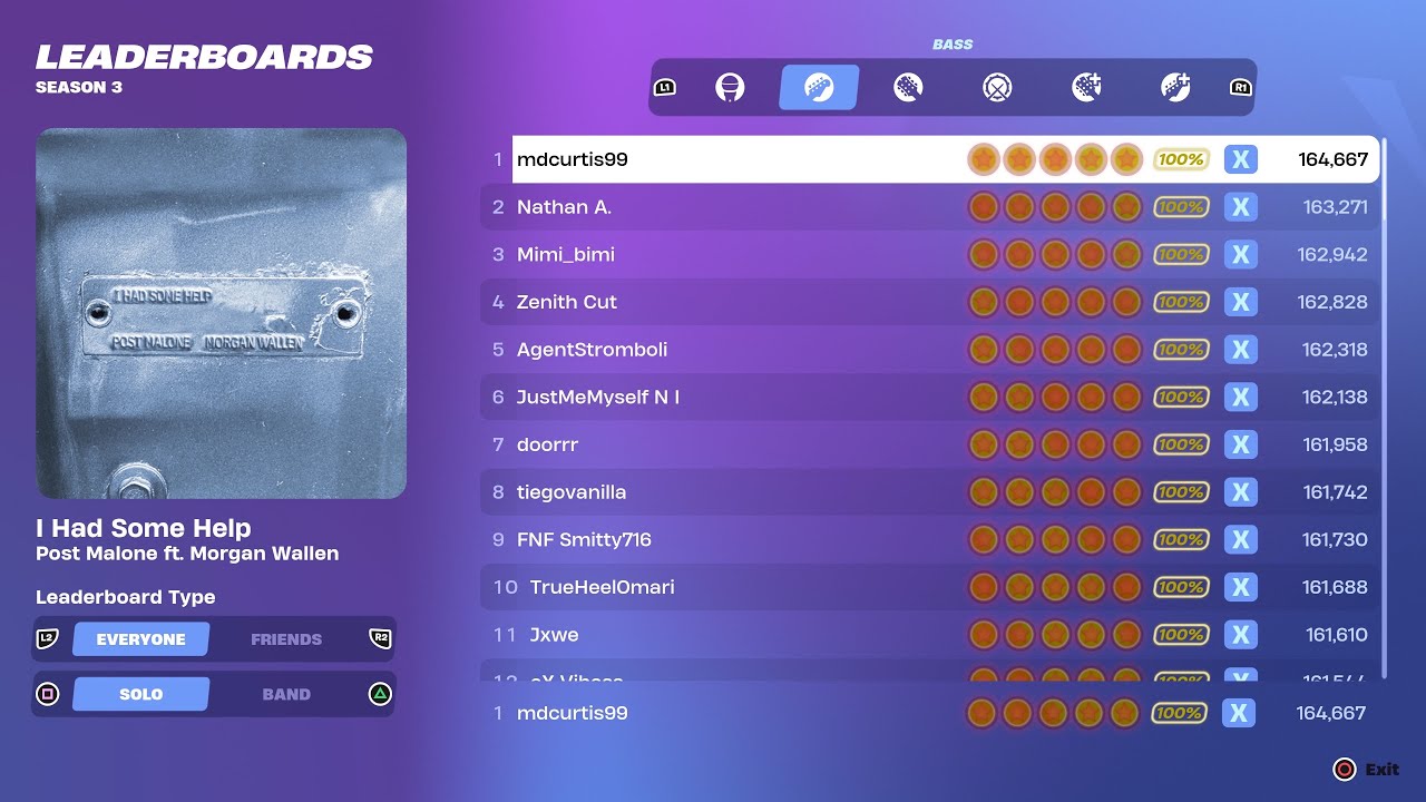 [Fortnite Festival S3] I Had Some Help Expert Bass 100% FC World Record