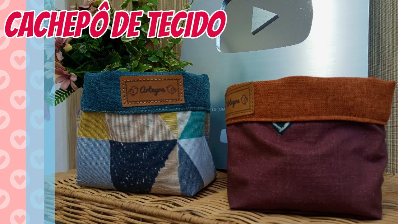 Como Fazer Cachep&ocirc; ou Cachepot de Tecido com Retalhos Costura Iniciantes - Como Hacer Cestos de Tela