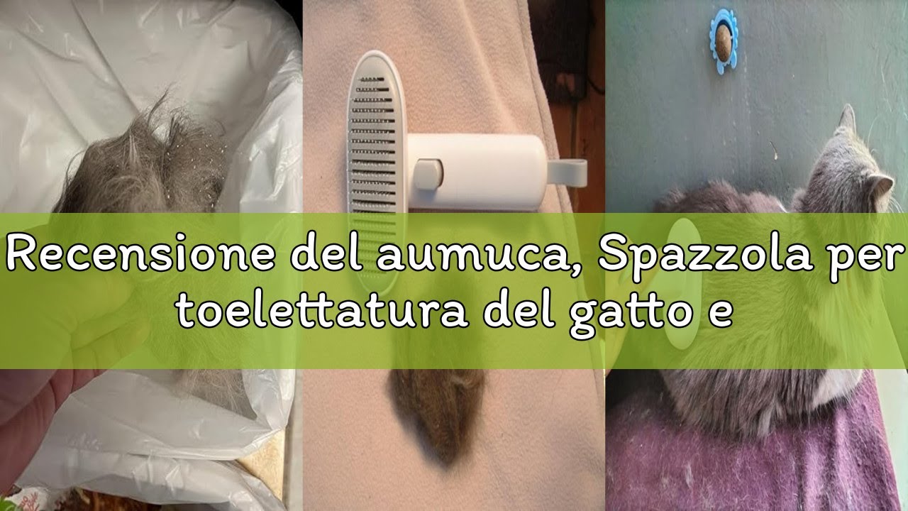 Recensione del aumuca, Spazzola per toelettatura del gatto e del cane, per rimozione pelo, lisciante