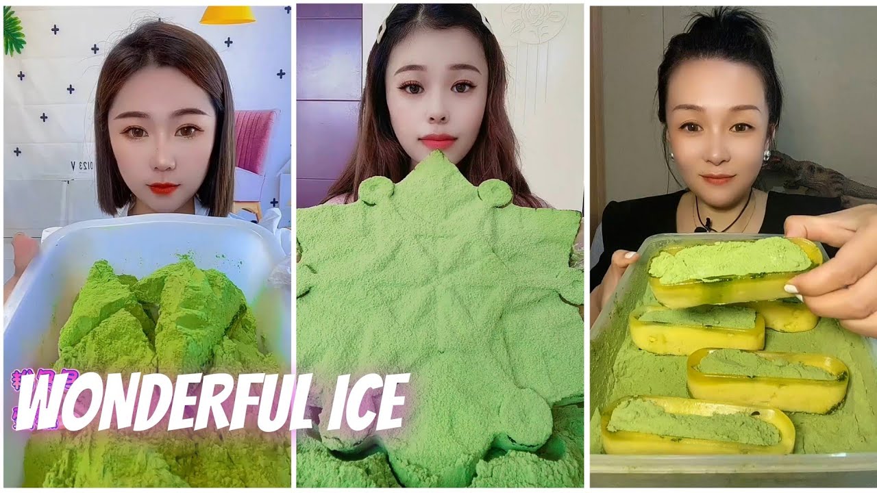 ASMR FOAM ICE EATING | MATCHA ICE EATING | RELAX VIDEO