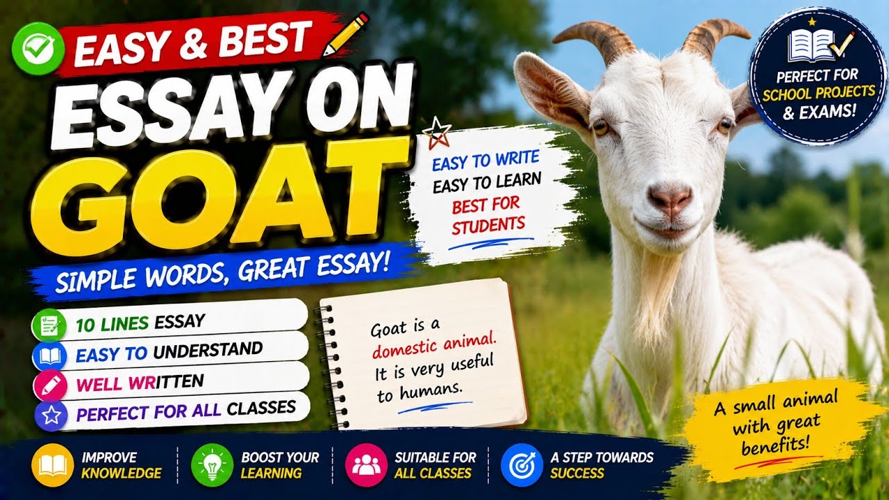🔴 10 lines essay on goat in English | 10 lines on goat | The goat essay | Essay on the goat 10 lines