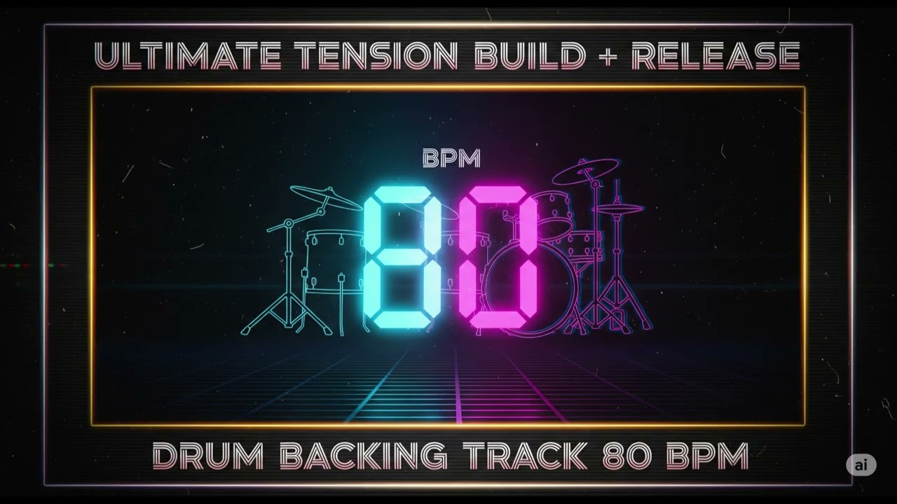 Ultimate Rock Pop Groove Drum Beat Backing Track - 80 BPM - Play Along