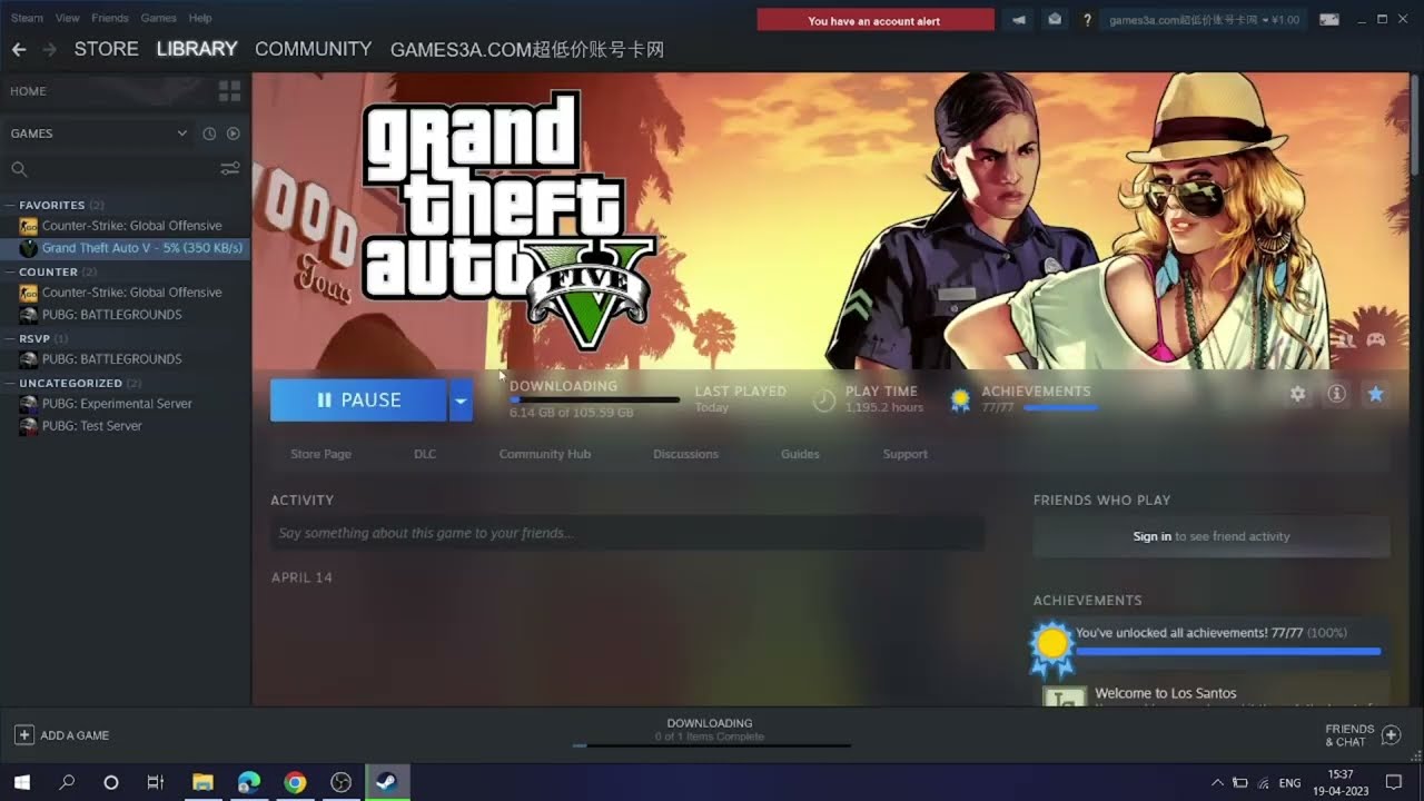 GTA 5 original game from steam free download and install .