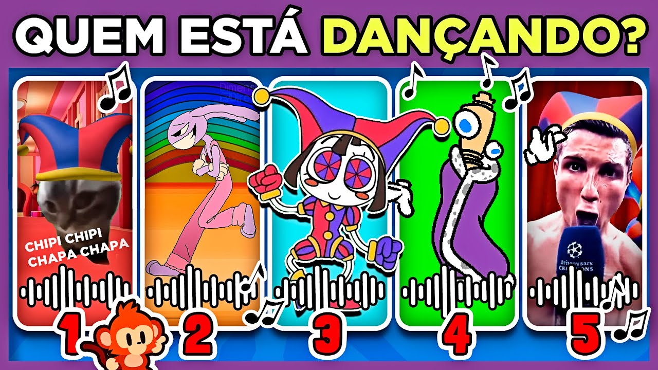 🎪 DIGITAL CIRCUS | QUEM ESTÁ DANÇANDO? | Pomni | Caine | Jax | Ragatha | CR7 | #quiz #macaquiz