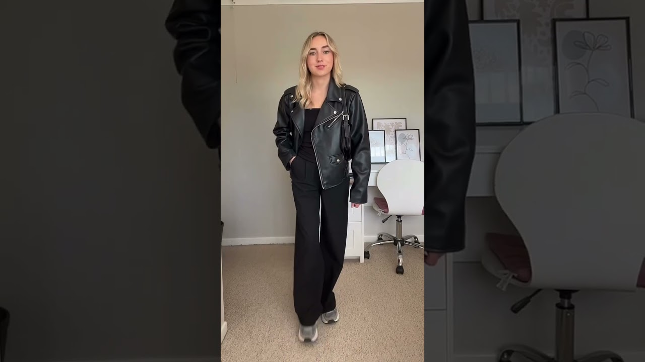 3 ways to style a leather jacket 🫶🏼✨ #shorts #outfitinspiration #leatherjacket