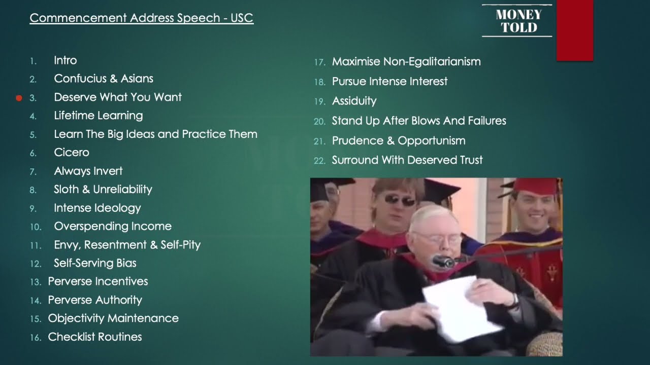Charlie Munger - Commencement Address Speech USC