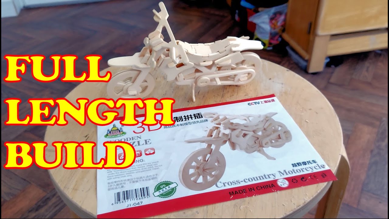 3D Wooden Kit Cross Country Motorcycle FULL LENGTH BUILD