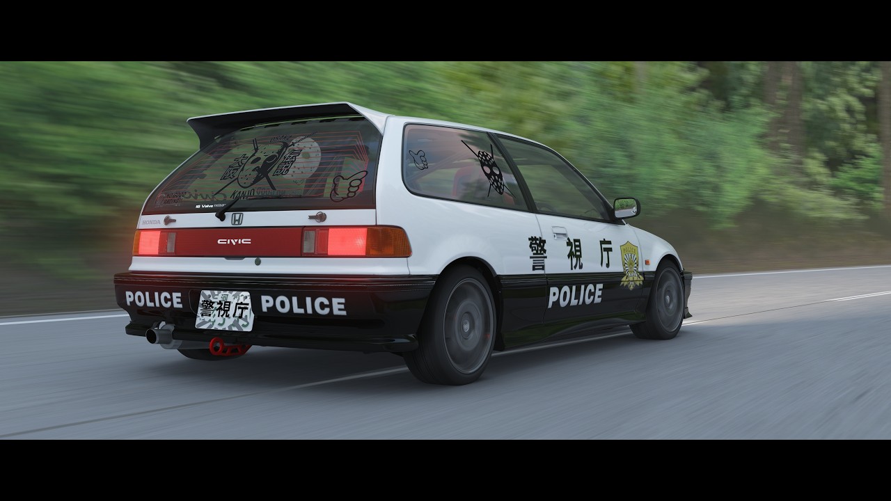 Honda Civic SiR Kanjozoku B18C 90   Sakanotsuji Touge Downhill Time Attack tv cam