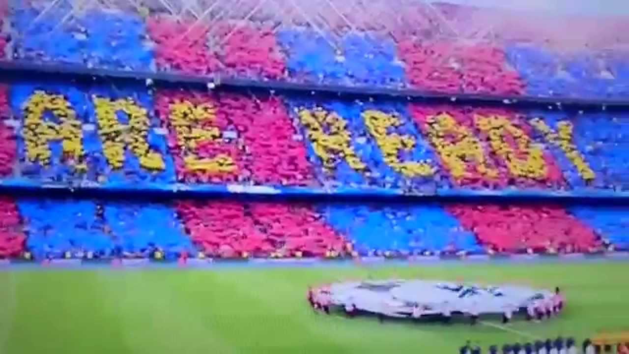 FC Barcelona - FC Bayern M&uuml;nchen Choreography 6.5.2015 Champions League Semi Final 