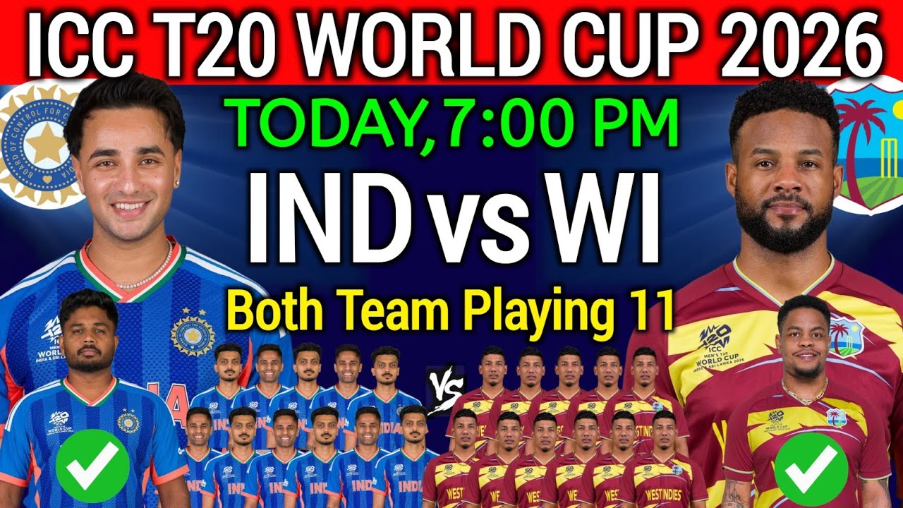 T20 World Cup 2026 India vs West Indies | India vs West Indies Playing 11 | Ind vs Wi Playing 11