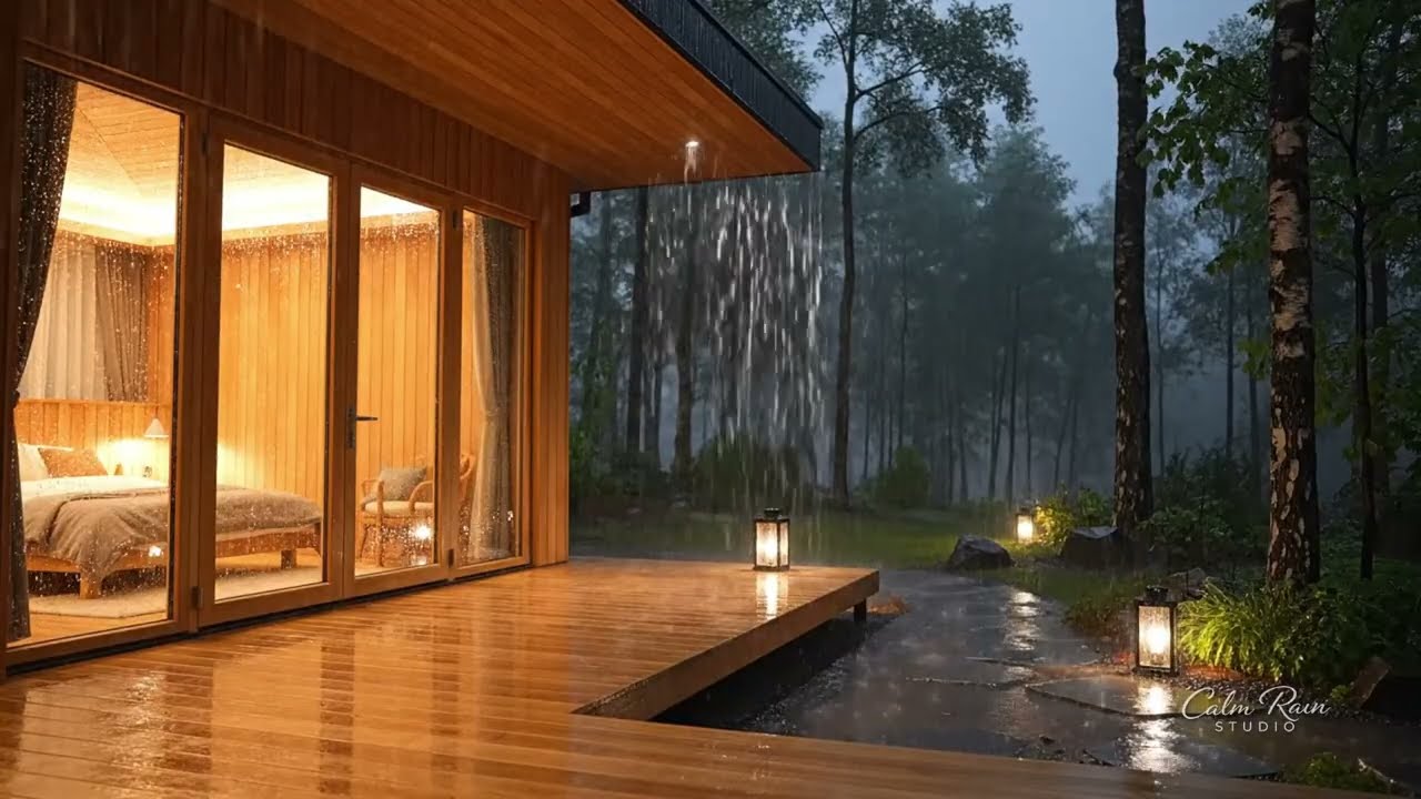 3 Hours Calm Cabin Rain • Sleep, Study & Relaxation Ambience