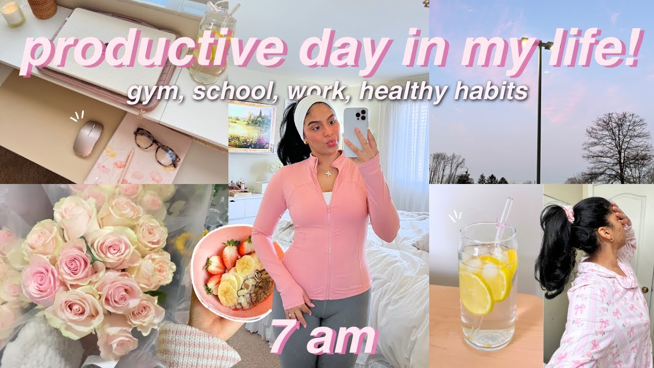 7 am PRODUCTIVE day in my life 🩰 | Gym, school, work, & errands *trying to be productive vlog*