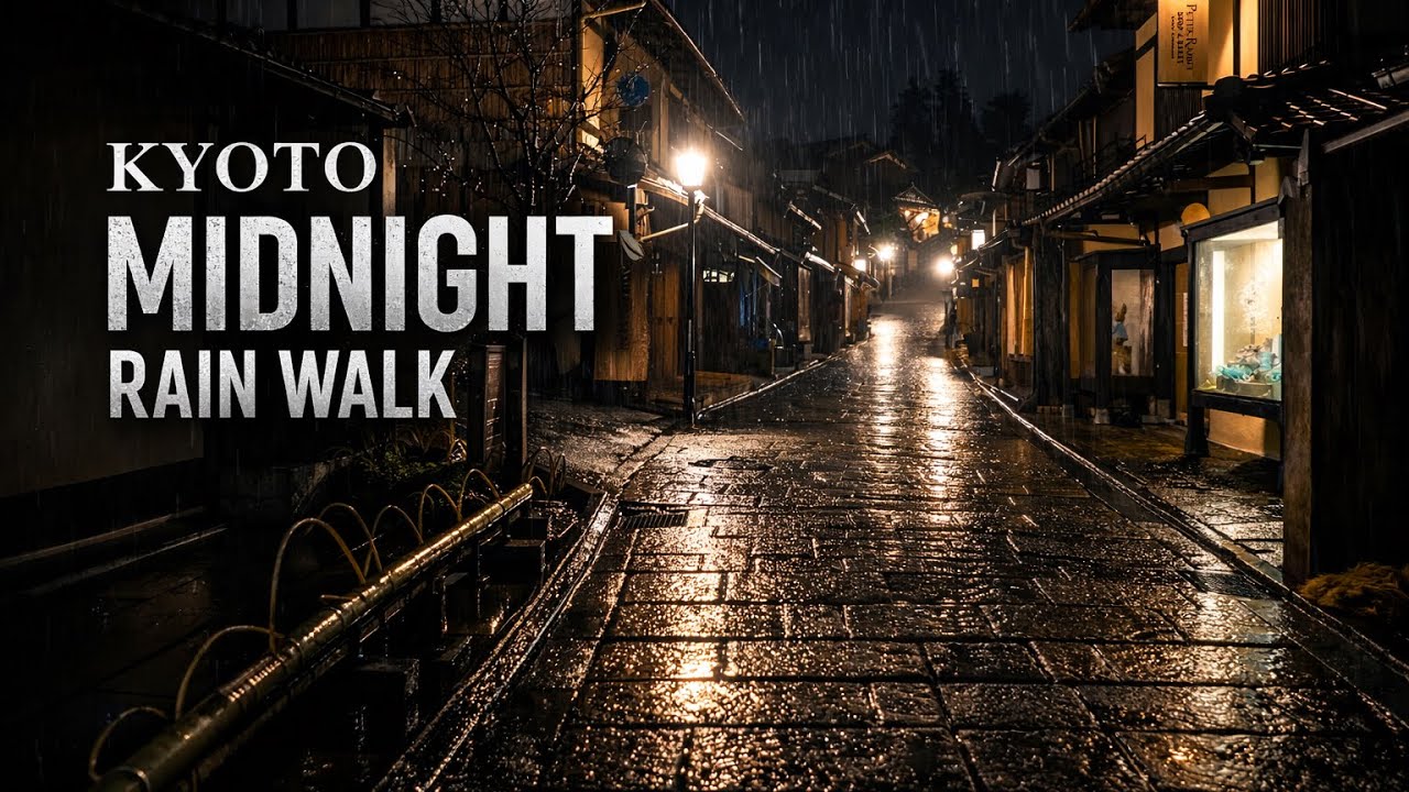 Kyoto at 1:24 AM &mdash; Midnight Rain Walk [4K] | Quiet Walk #078