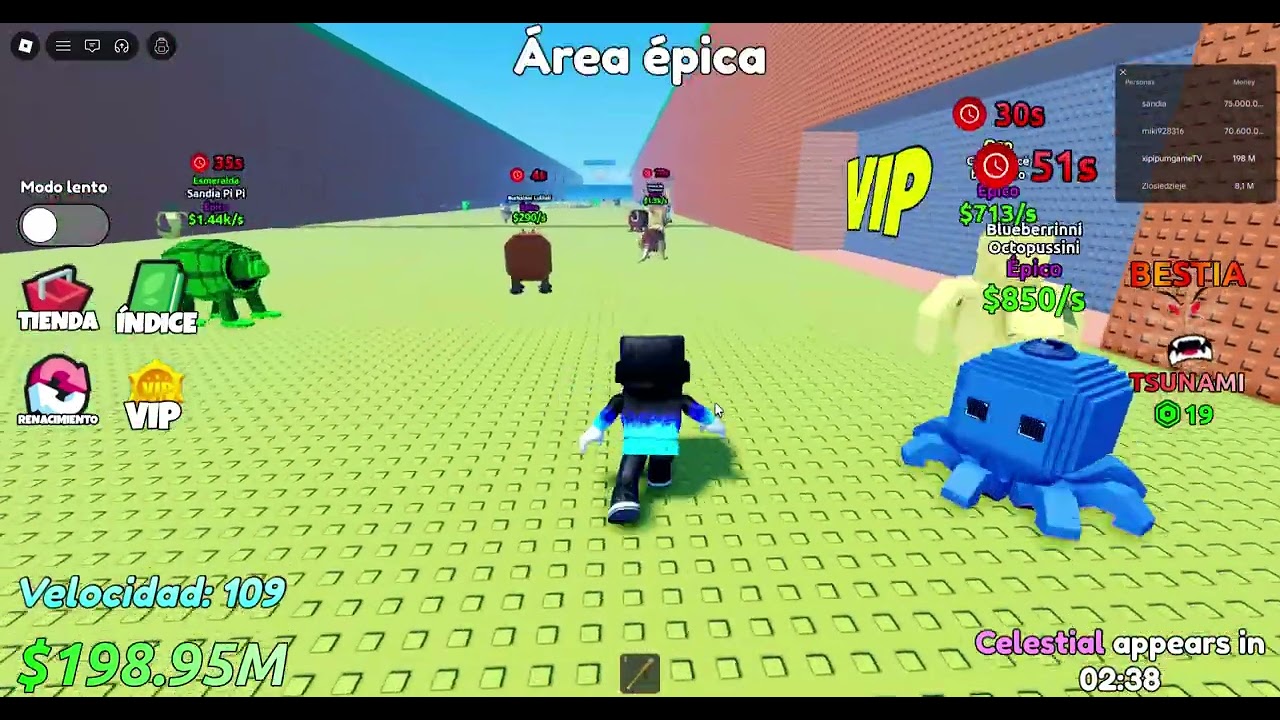 mi primera bec jugando escapa del stunami por brainrots