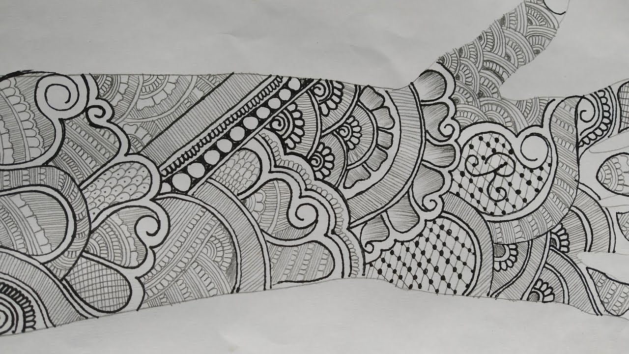 NEW BRIDAL MEHNDI DESIGN FOR FUL HAND PEPPER WITH PENCIL