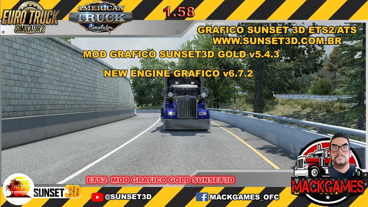 ATS 1.58 TESTANDO MOD GRAFICO SUNSET3D GOLD