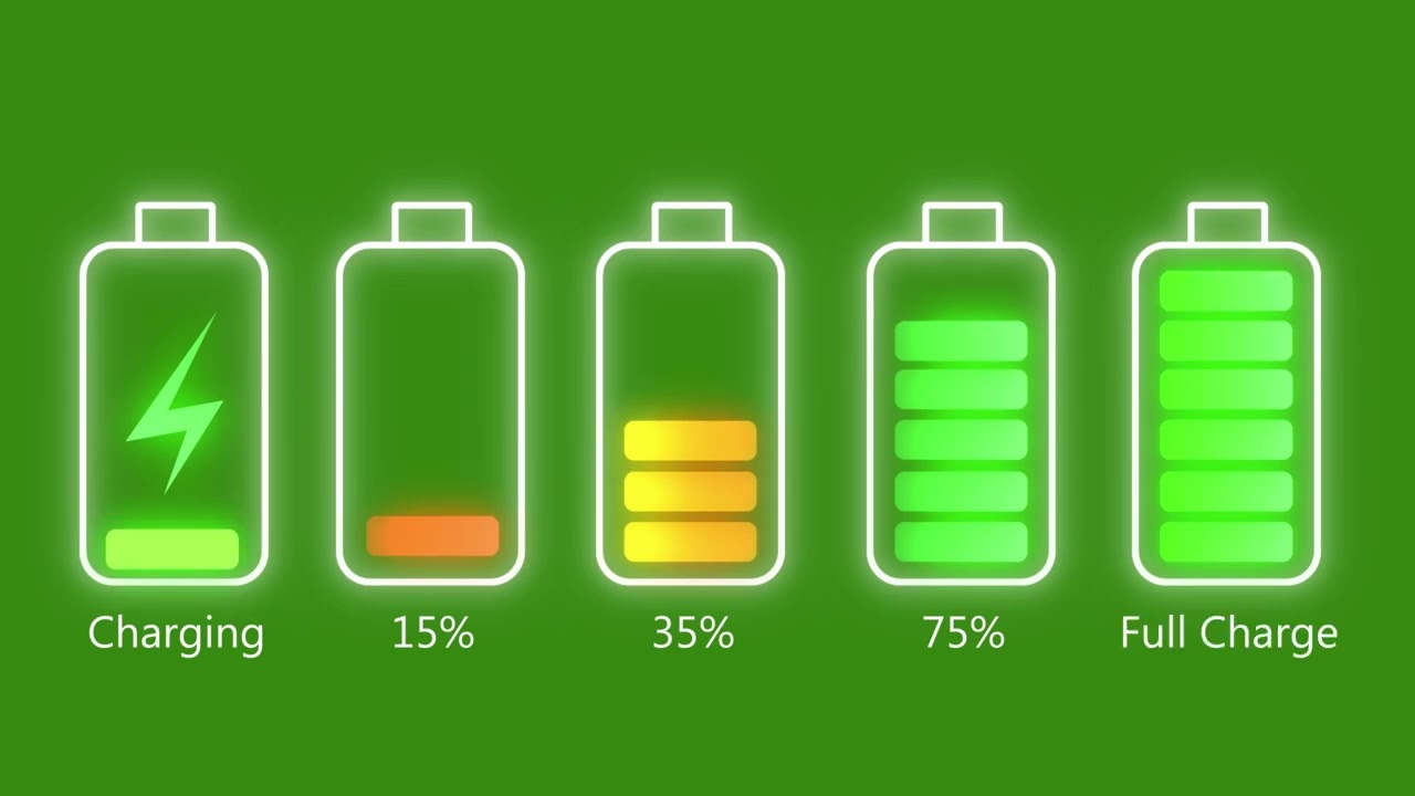 Battery Charging Green Screen l Mobile Charging Animation l HD