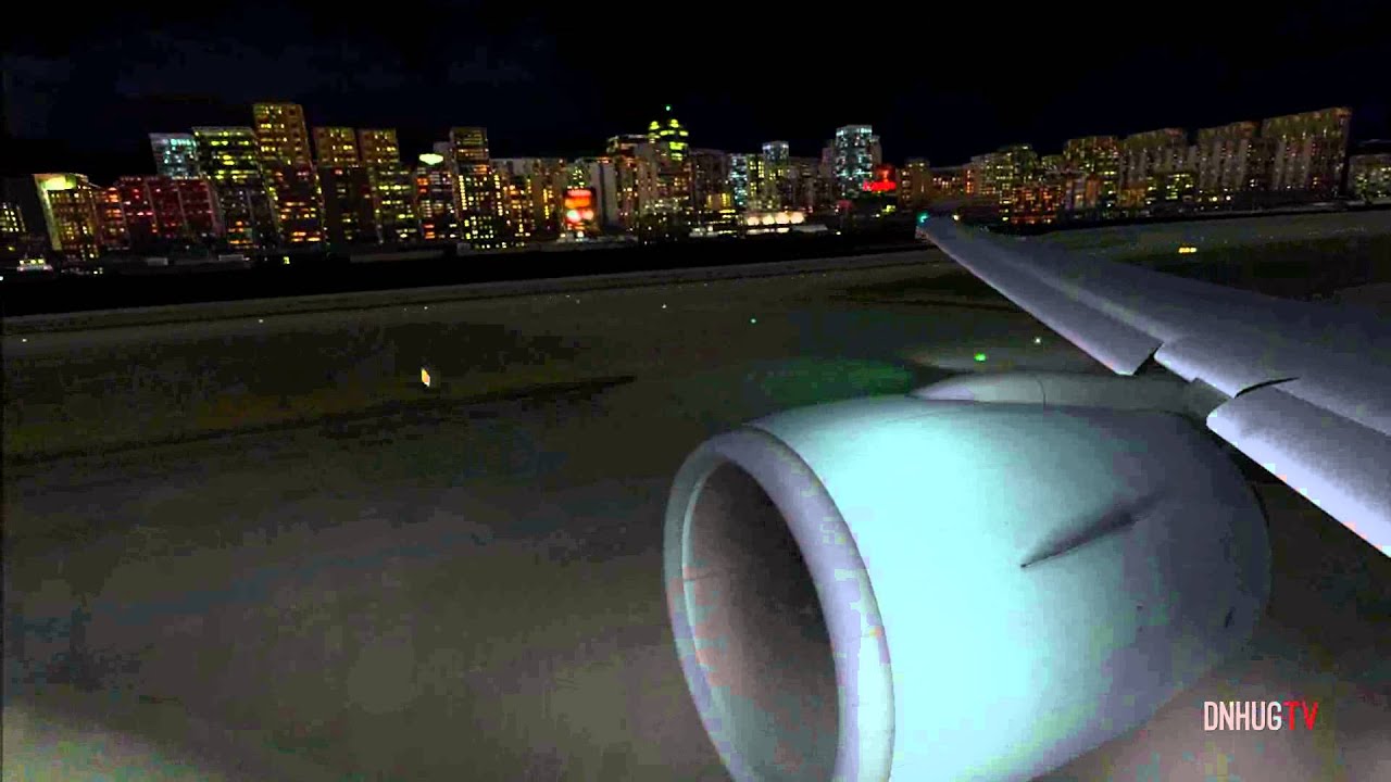 777 Immersion Night Takeoff Kai Tak : BEST FSX EFFECTS
