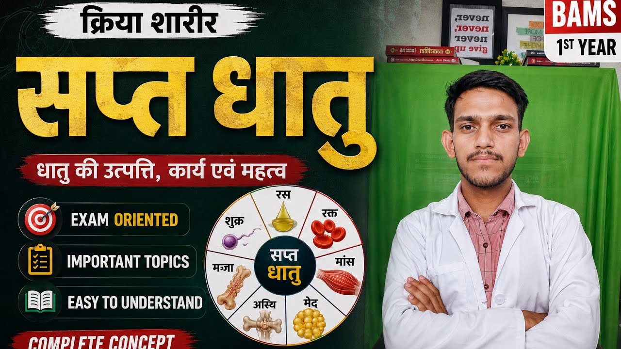 Sapta Dhatu One Shot 🩺 | Kriya Sharir | BAMS 1st Prof Exam Special | Doctor Study Point | #bams 
